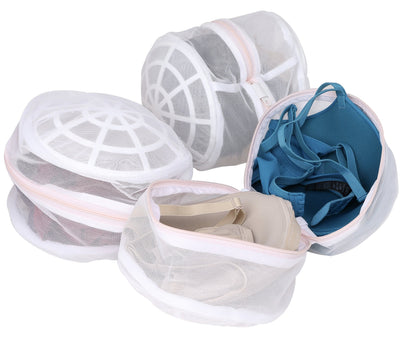 à Linge Science Nest Premium Bra Toiletry Bag for Delicate Nails and Lingerie in White with Pink Trim