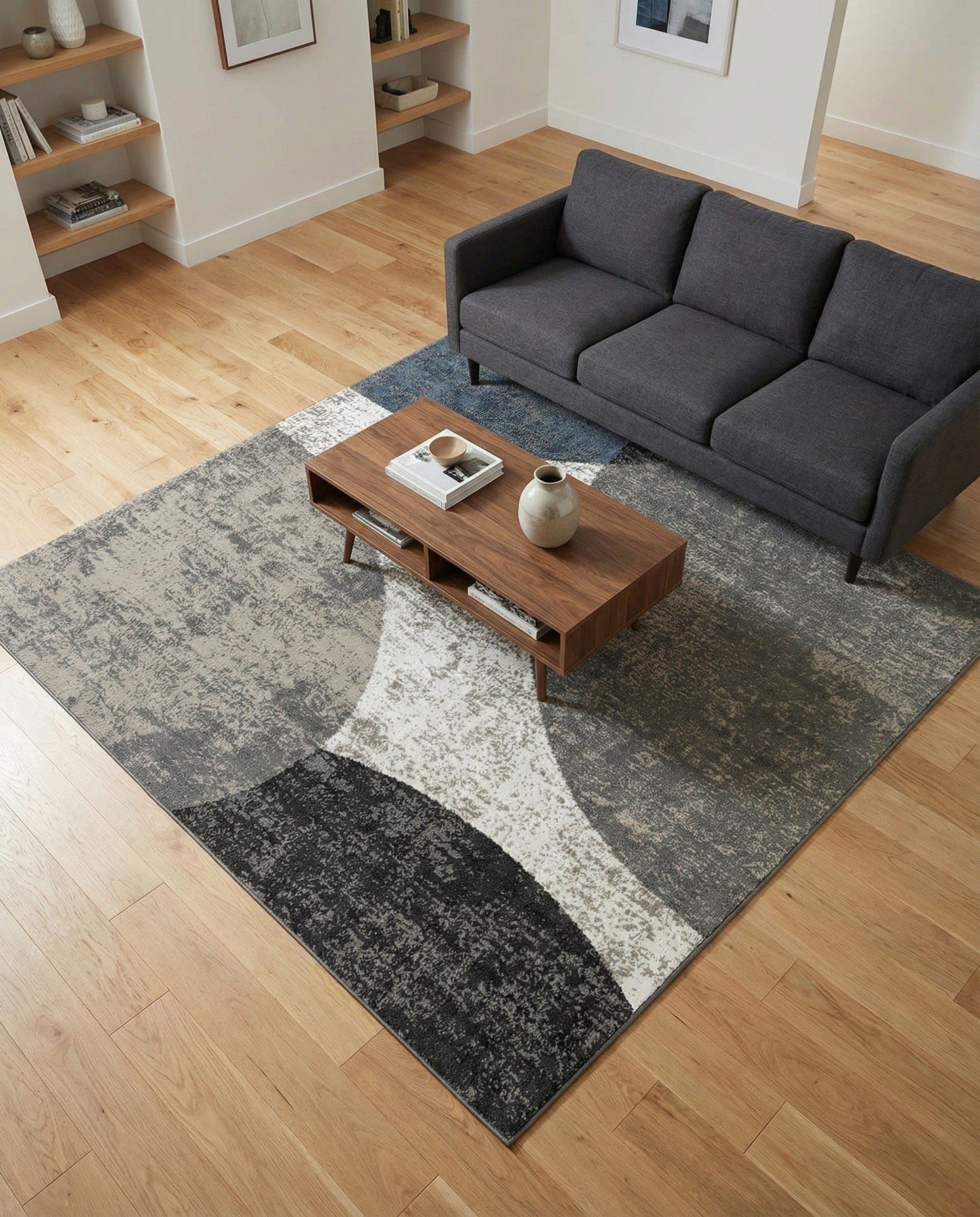 Rugs.com - Oslo Rug – 8 Ft Square Multi Easy-Clean Stain-Resistant Area Rug – Modern Abstract Design for Living Rooms, Bedrooms, and Dining Rooms