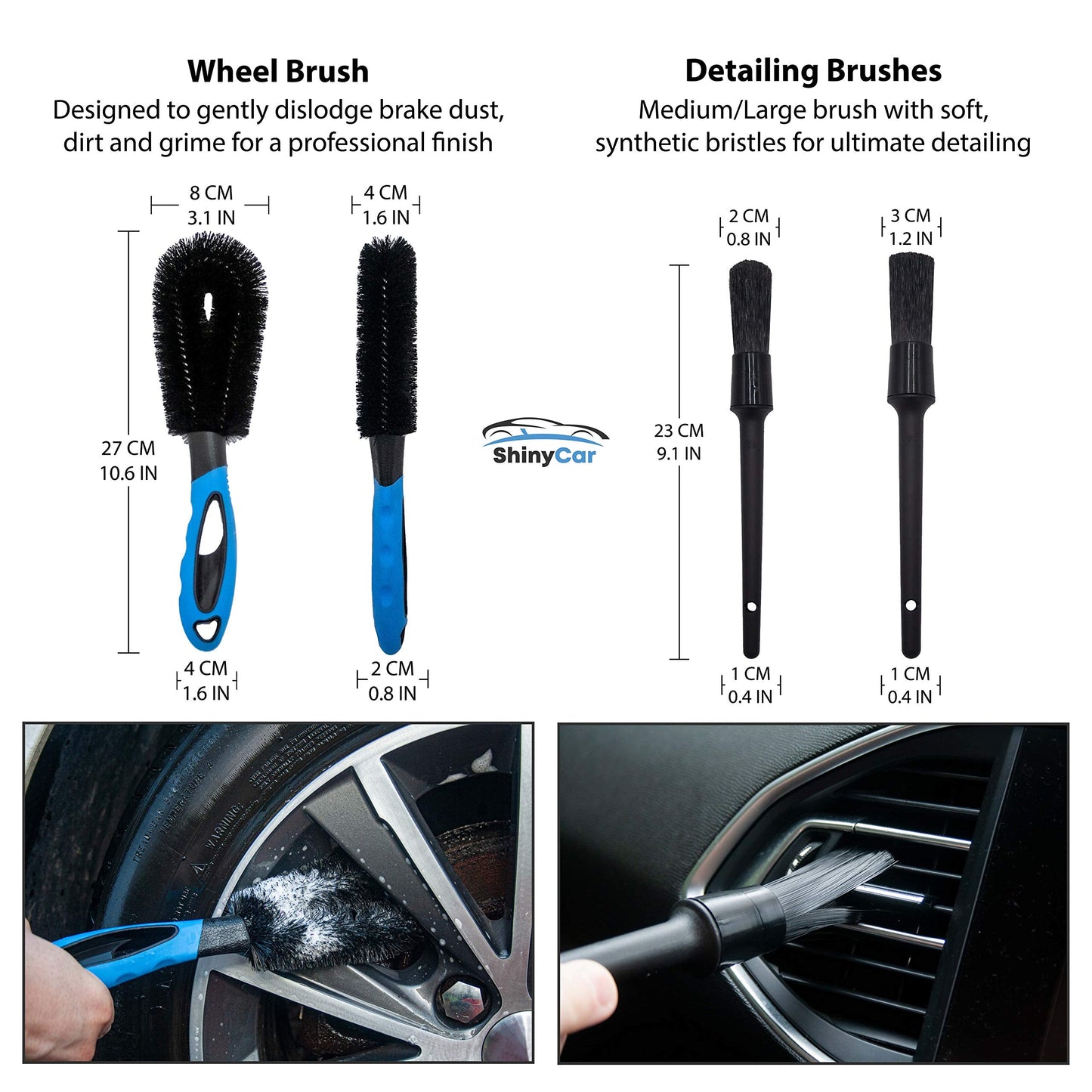 ShinyCar® UK: Premium Car Cleaning Kit with Bag - Professional Washing & Detailing Set, Includes Wash Mitts, A Game-Changing Microfibre Drying Towel, Waffle Cloths & Trio Of Brushes For A Deep Clean