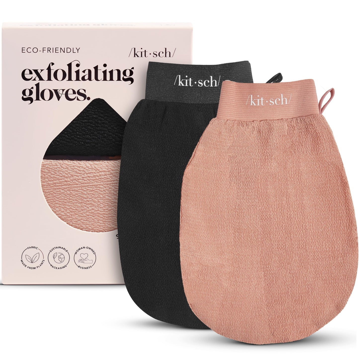 Kitsch Exfoliating Glove – Korean Exfoliating Mitt & Deep Exfoliating Body Scrubber for Shower, Bath | Body Exfoliator, Dead Skin Remover | Skin Care for Smooth, Renewed Skin - 1pc, Leopard