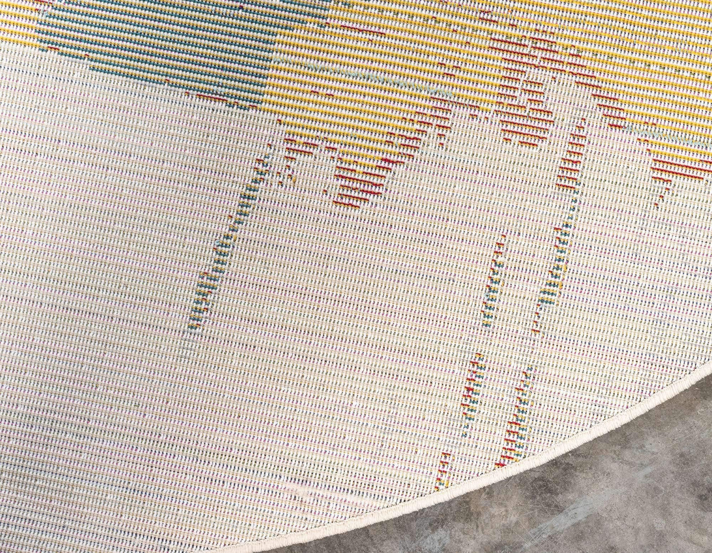 Unique Loom Estrella Collection Bright Colors, Geometric, Abstract, Modern Area Rug (6' 0 x 6' 0 Round, Beige/Yellow)