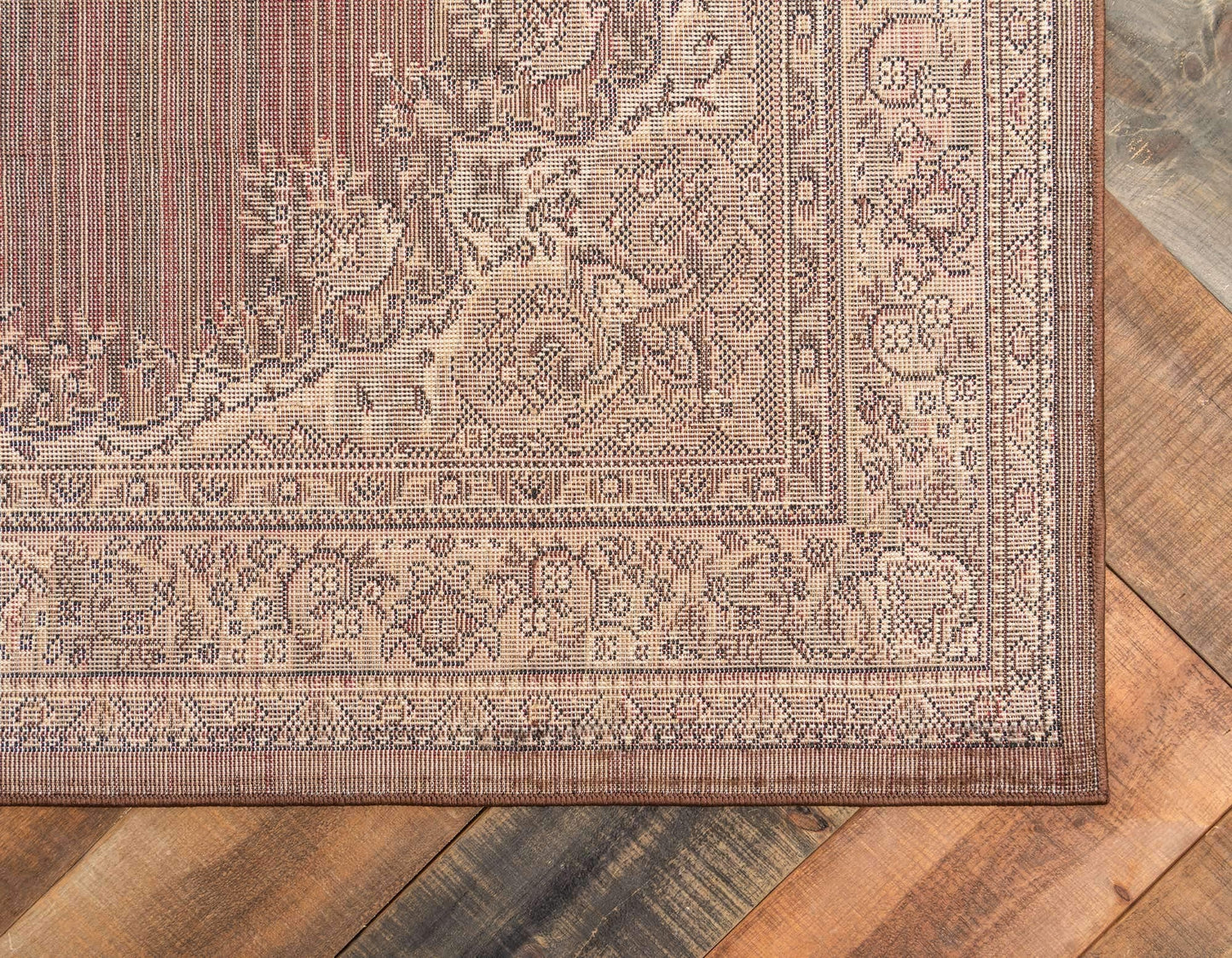 Unique Loom Reza Collection Traditional Persian Style Area Rug, 9 x 12 ft, Brown/Ivory