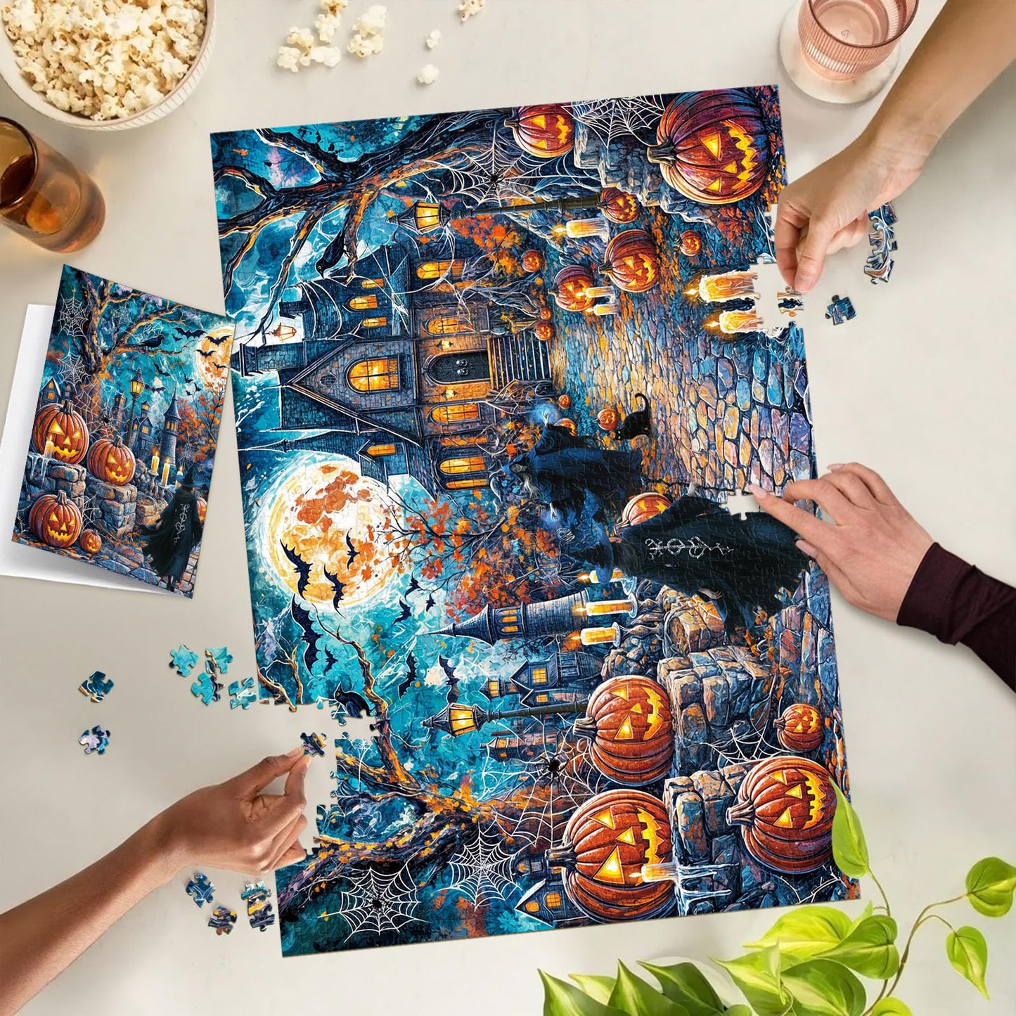 TangMosaic Puzzles for Adults 1000 Pieces, Haunted Halloween Night House Jigsaw Puzzles, Fun Horror Challenging Puzzle, Halloween Puzzles Gift, Home Decoration Puzzle, Interlock Perfectly No Dust