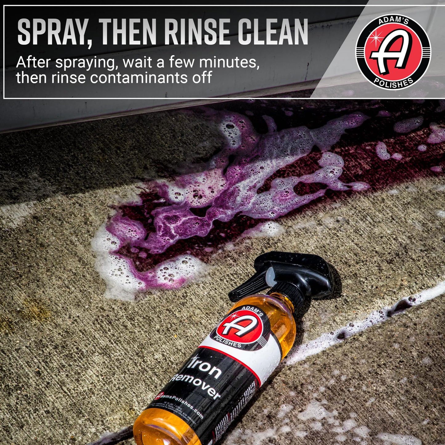 Adam's Iron Remover (16oz) - Iron Out Fallout & Stop Rust Remover Spray for Car Detailing Removes Iron Particles in Auto Paint, Wheels, Motorcycle, RV & Boat - Use Before Clay Bar, Wax or Car Wash
