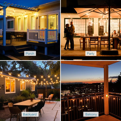 HISTAR Led String Lights Outdoor 30ft Patio Lights Waterproof with 27 G40 Shatterproof Bulbs, Connectable Globe String Lights for Outside, Backyard Balcony Bistro Party Cafe Lights