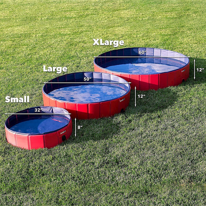 Frontpet Foldable Dog Pool - Collapsible Pet Pool, Bathing Tub and Kiddie Pool, Perfect for Small, for Medium and for Large Dogs (Small - Extra Large)