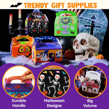 JOYIN 36 PCS Halloween Treat Boxes Candy Boxes Trick or Treat Cardboard Cookies Goodie Bags for Kids Halloween Party Favor Supplies, Classroom Exchange Goody Bags, Holiday Pastries, Cupcakes
