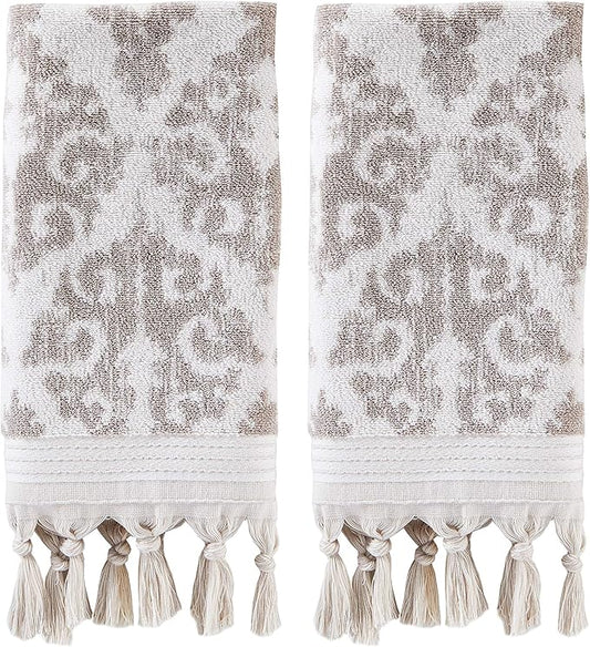 SKL Home Mirage Fringe 100% Turkish Cotton Hand Towel, 16x26 in