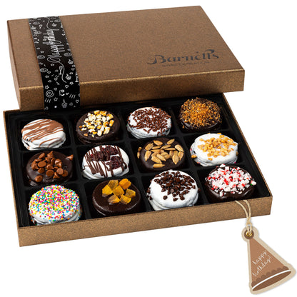 Barnetts Happy Birthday Gifts Chocolate Cookies Basket for Women, Prime for Mom, Wife, Aunt, Grandma, Niece, Daughter, Sister, Best Friend