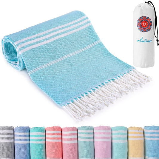 Antfuny Table Runner Boho Rustic, Turkish Beach Towel, Quick Dry, Sand Free, Extra Large Bath Towel, Lightweight for Adult Pool, Beach, Travel, Sandproof, Cute Compact Men Women Birthday Gifts