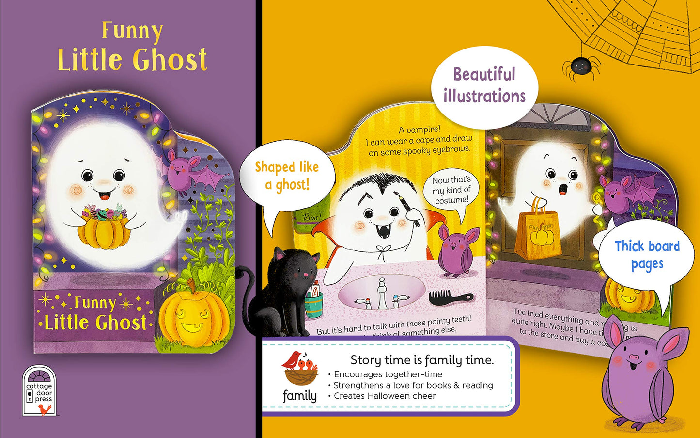 Funny Little Ghost - Halloween Ghost-Shaped Board Book
