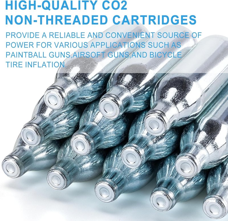 CO2 Cartridges for Paintball - 8g, 12g, 88g CO2 Cylinders for Airsoft, Air Gun & Pepper Gun | Compact Design