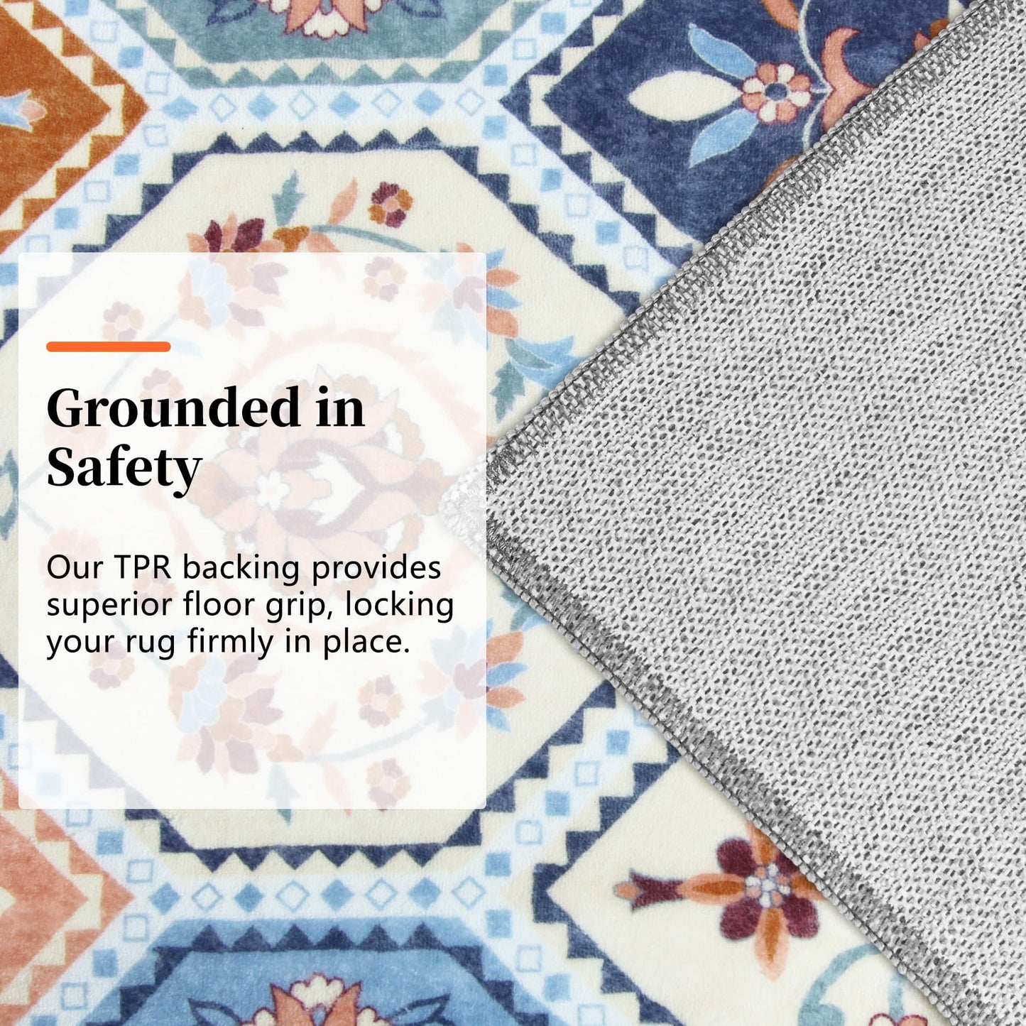 TTelephant 4x6 Area Rug, Soft Non-Slip Boho Moroccan Rug, Low-Pile Printed Indoor Washable Area Rugs for Living Room, Bedroom Bedside, Entryway, Kitchen - Multi