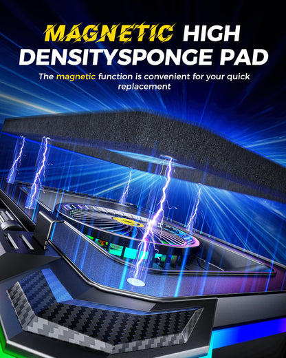 ChillCore RGB Gaming Laptop Cooling Pad with 5.5" Turbo Fan, Rapid Cooling for 15.6-19.3" Laptops, Variable Speed Control, 7 Adjustable Heights - K1 5V RGB