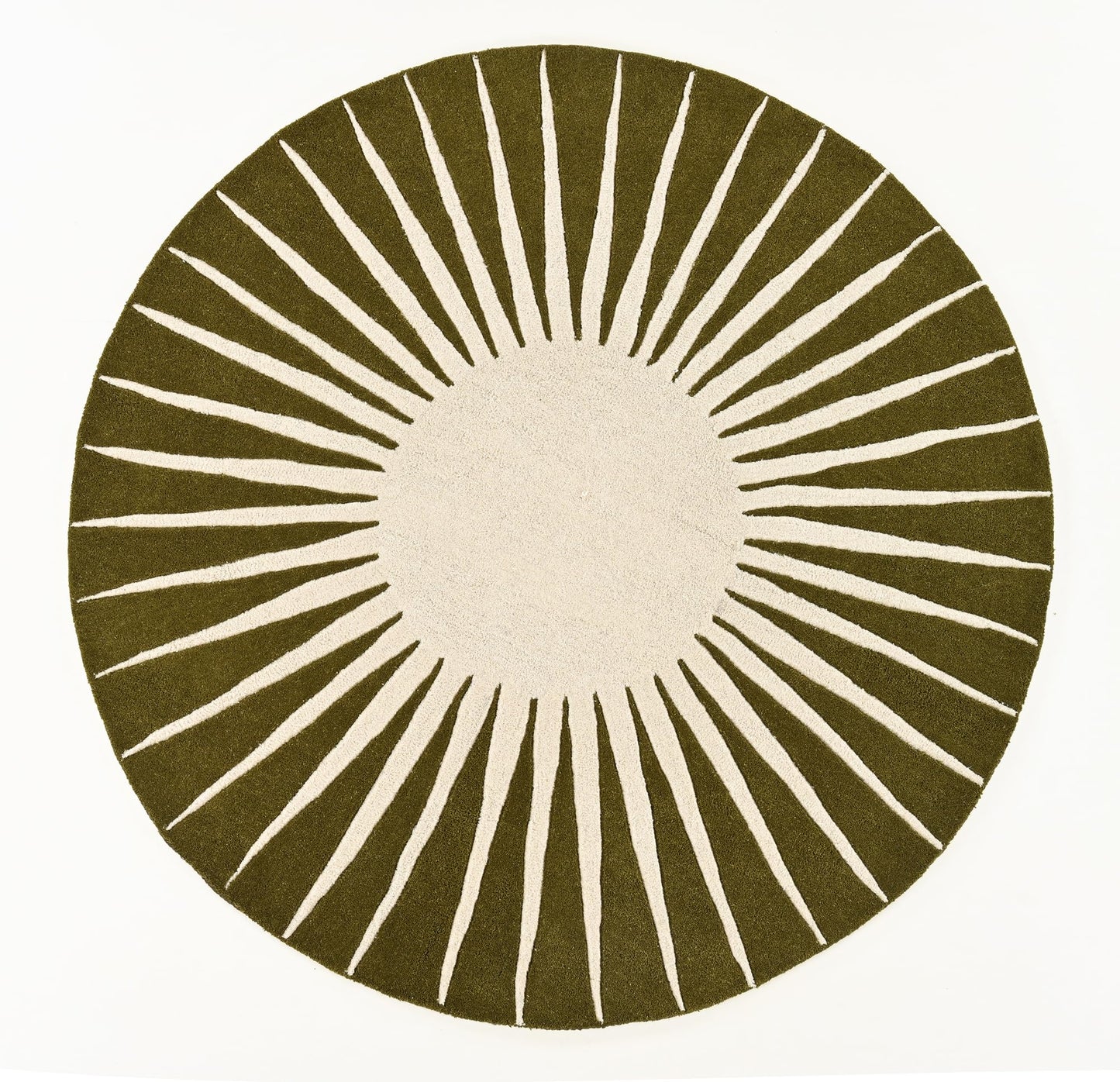 Restoration and Renovation Modern Round Area Rug – Hand-Tufted with 100% NZ Wool, Thick & Soft Circular Carpet for Living Room, Bedroom & Dining Room Decor (Moss Green, 5' Round)