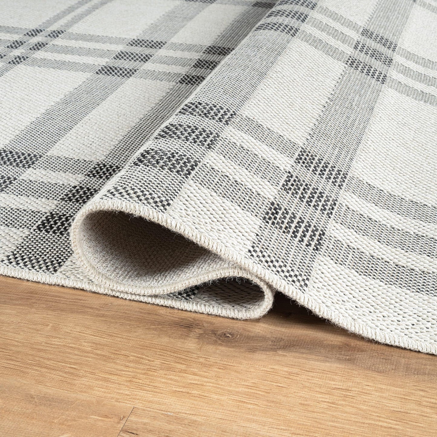CAMILSON Easy Jute Rug 10x14, Indoor Outdoor Off-White Color Fiber Area Rugs for Living Room Patio and Dining Room Rug, Checkred Boho Woven Design, Easy-Cleaning, Washable Outside Carpet (10 x 14)