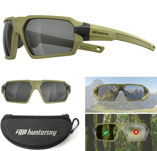 HUNTERSKY HTS Q37 anti-fog polarized Tactical hunting Shooting sunglasses Military Grade Ballistic Impact Protection eye pro army Glasses, Motorcycle riding running driving Range