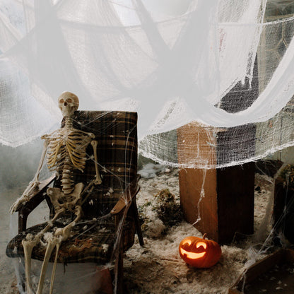 Alpurple 6 PCS Halloween White Creepy Cloth, 30 x 72 Inch Scary Spooky Fabric Cloth, Freaky Loose Weave Creepy Gauze for Halloween Haunted House Party Decoration