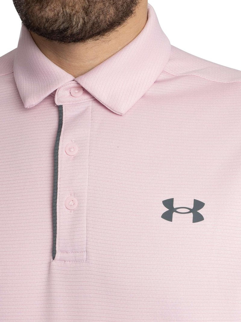 Under Armour Men's Tech Golf Polo, (647) Prime Pink / / Pitch Gray, X-Large
