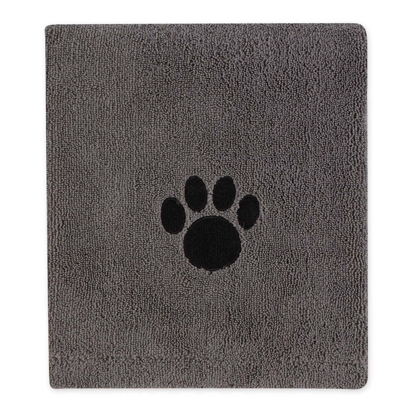 Bone Dry Pet Grooming Towel Collection Absorbent Microfiber X-Large, 41x23.5", Embroidered Gray