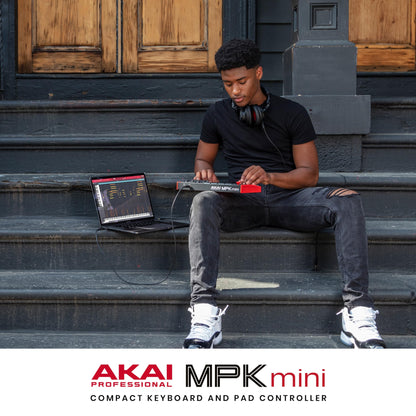 Akai Professional MPK Mini MK3 - 25 Key USB MIDI Keyboard Controller With 8 Backlit Drum Pads, 8 Knobs, Music Production Software and Native Instruments Sound Package (NKS Integration)