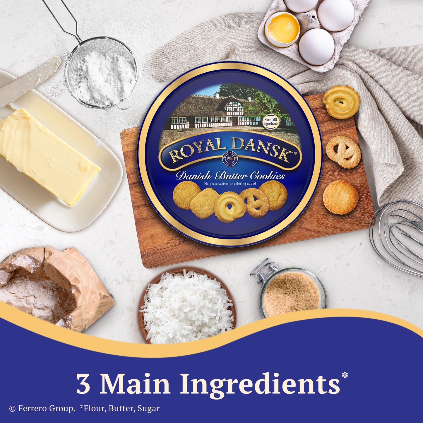Royal Dansk Danish Butter Cookies, Premium Assorted Cookies in a Gift Tin, Great for Sharing and Gifting, 48 oz