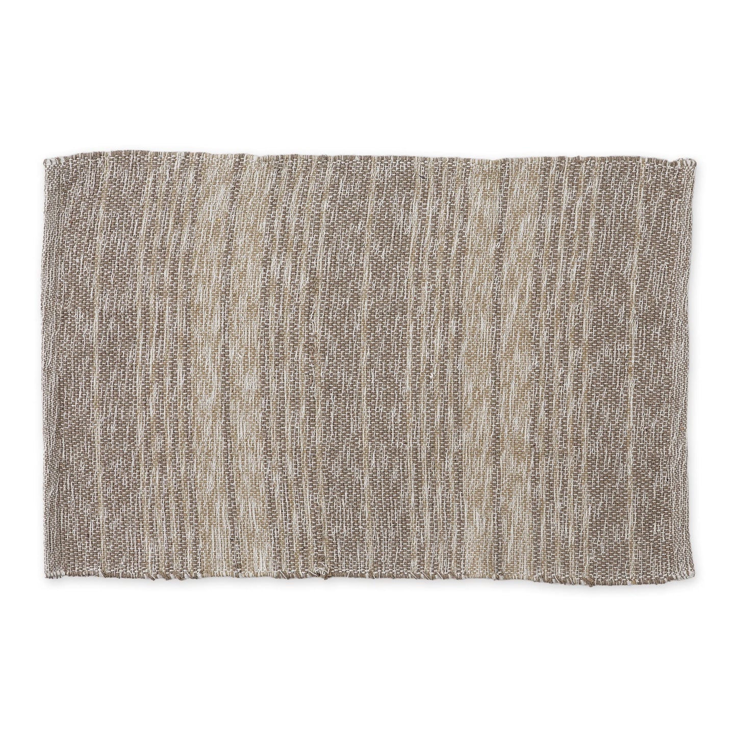 DII Woven Rag Rug Collection Recycled Yarn Variegated Rustic Stripe, 2x3', Stone