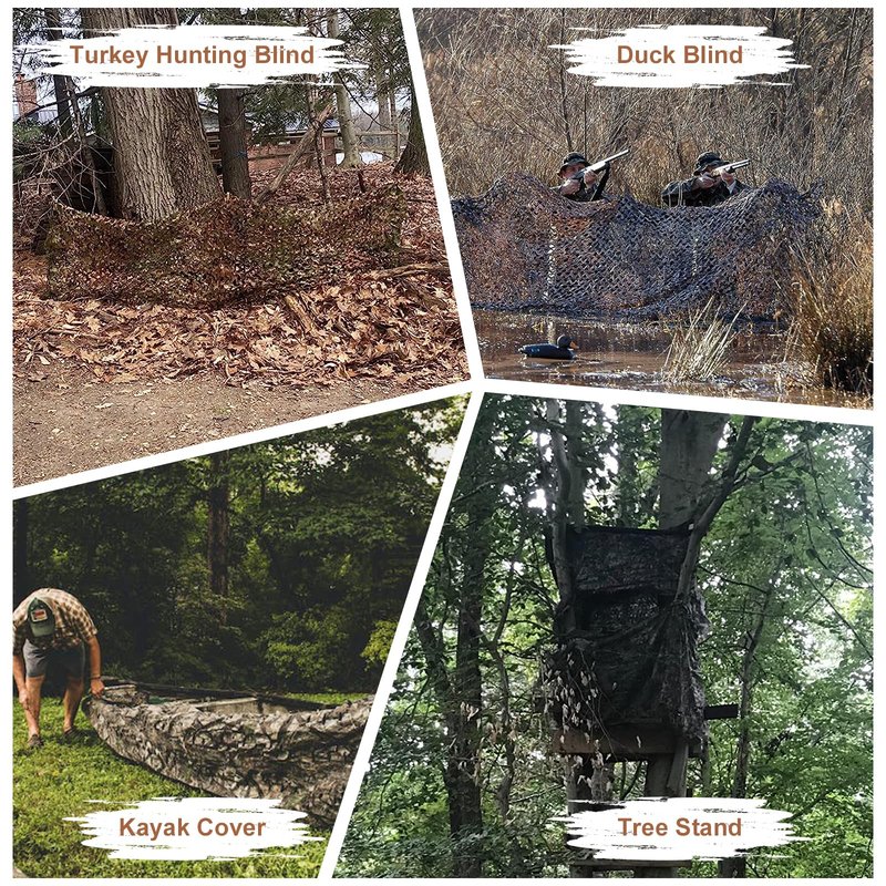 Camo Netting Camouflage Netting with Mesh Backing Military Camo Nets Sunshade Fence Tarp Net Lightweight Great for Duck Hunting Blind Shooting Photography