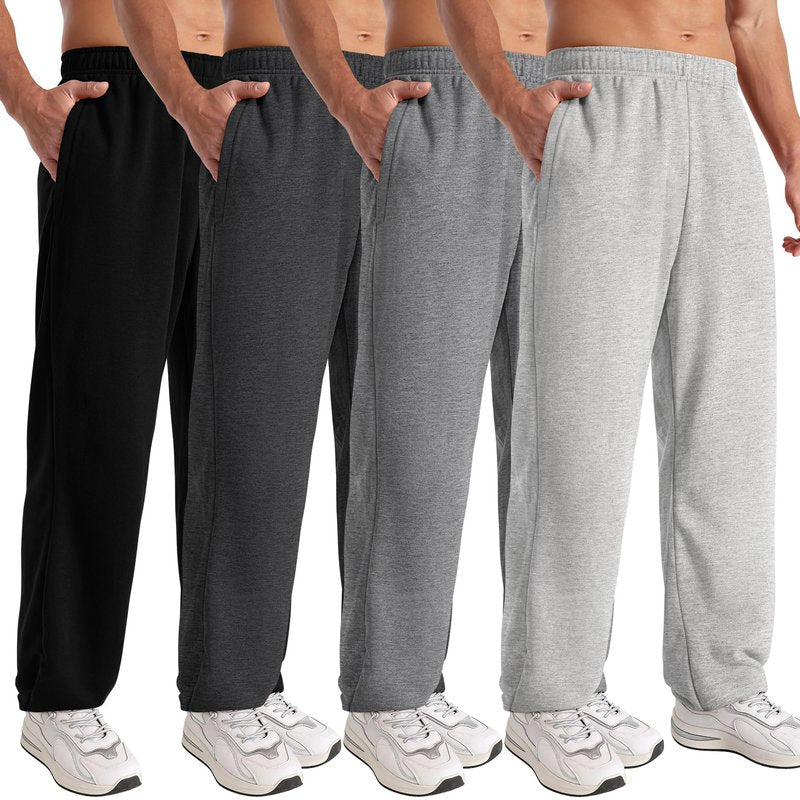 Aocku 4 Pack Mens Sweatpants Athletic Mens Joggers Sweat Pants with Pockets Drawstring Workout Gym Pants, Color A L