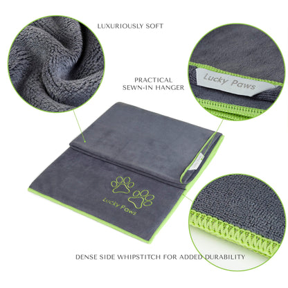 Lucky Paws® UK Dog Towel – Extra Large 140x70cm Dog Towels – Super Absorbent, Luxuriously Soft, Fast Drying Dog Towels for Drying Dogs – Premium Microfibre Dog Towel (Pack of 1, Navy Blue)