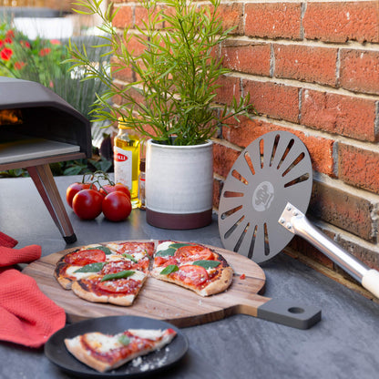 Chef Pomodoro Pizza Turning Peel with Detachable Handle, Aluminum Pizza Paddle, Gourmet Luxury Pizza Peel for Baking Homemade Pizza and Bread, Perforated Pizza Turner, Pizza Spatula (9-Inch / 23 cm)