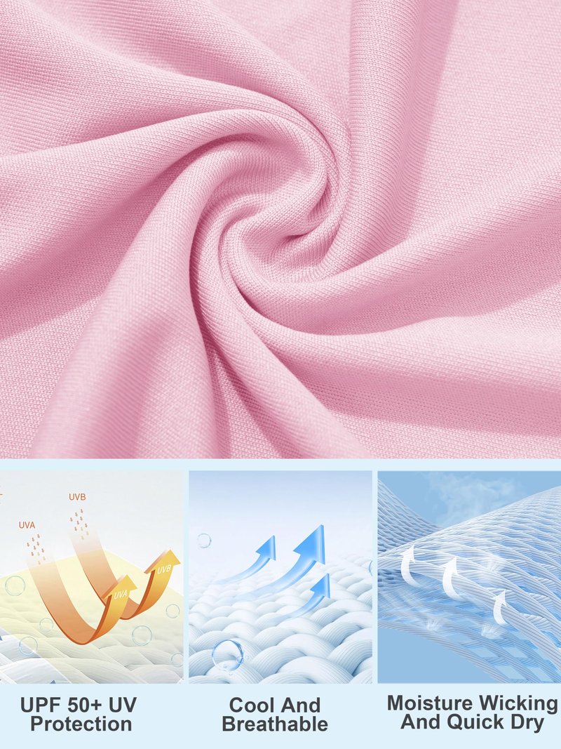 UV Shirts for Women Long Sleeve Shirts for Women Athletic Shirts Running Shirts Women Summer Tops for Women Workout Tee Light Pink
