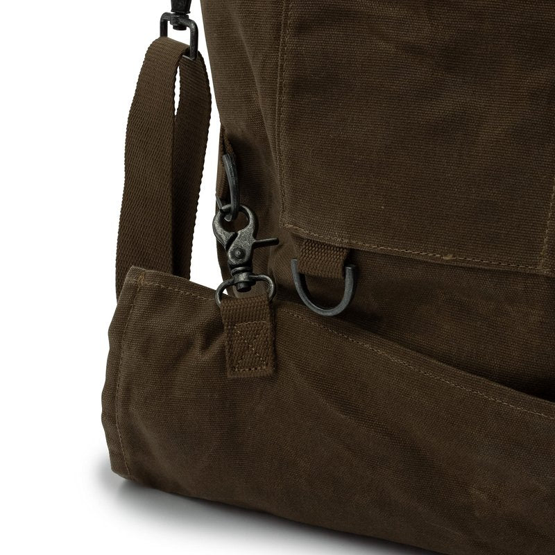 Barebones Harvesting and Gathering Bag - Foraging, Harvest and Fruit Picking Bag with Convertible Straps - Water-Resistant Waxed Canvas Gardening Tool Bag (Dark Khaki)