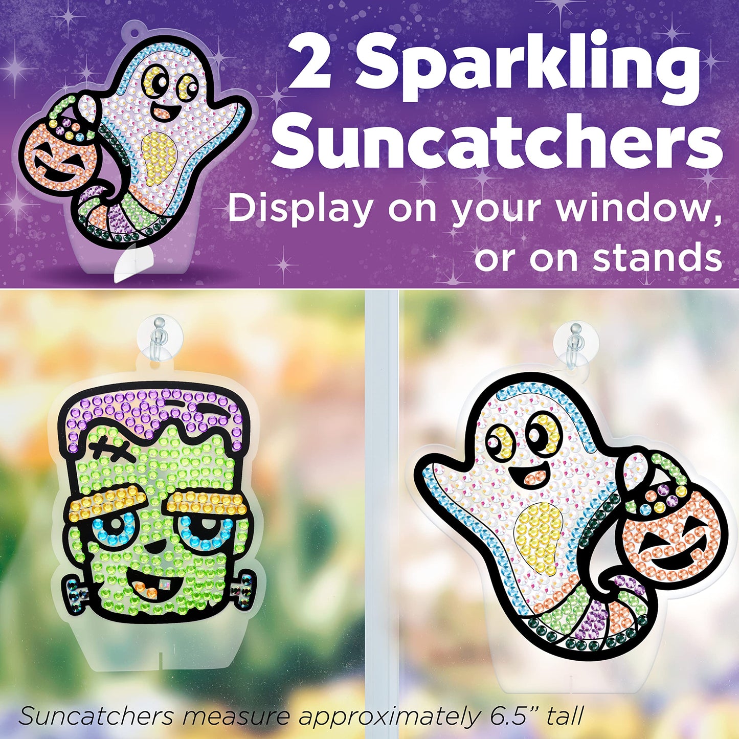 Creativity for Kids Big Gem Diamond Painting Kit - Halloween Stickers and Suncatchers - Spooky DIY Crafts for Kids, Trick or Treat Activities and Gifts for Kids (Ages 6+)