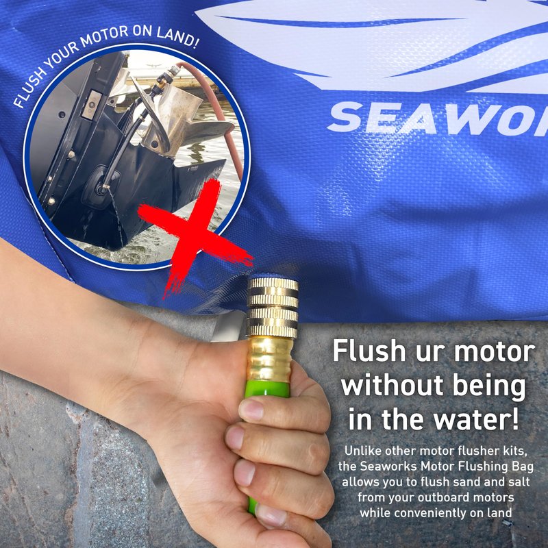 Seaworks Outboard Motor Flushing Bag for Marine Engines & Sterndrives