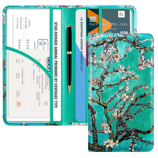 CoBak Car Registration and Insurance Holder - Vehicle Glove Box Car Organizer,Auto Truck Comparment Accessories Case with Magnetic Closure for Driver License,Cards