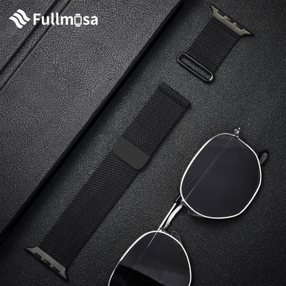 Fullmosa Compatible with Apple Watch Straps 40mm 42mm(S11/10) 38mm 41mm, Magnetic Milanese Loop Replacement iWatch Straps for Women Men for SE 3 2 1 Series 11 10 9 8 7 6 5 4 3 2 1, Black