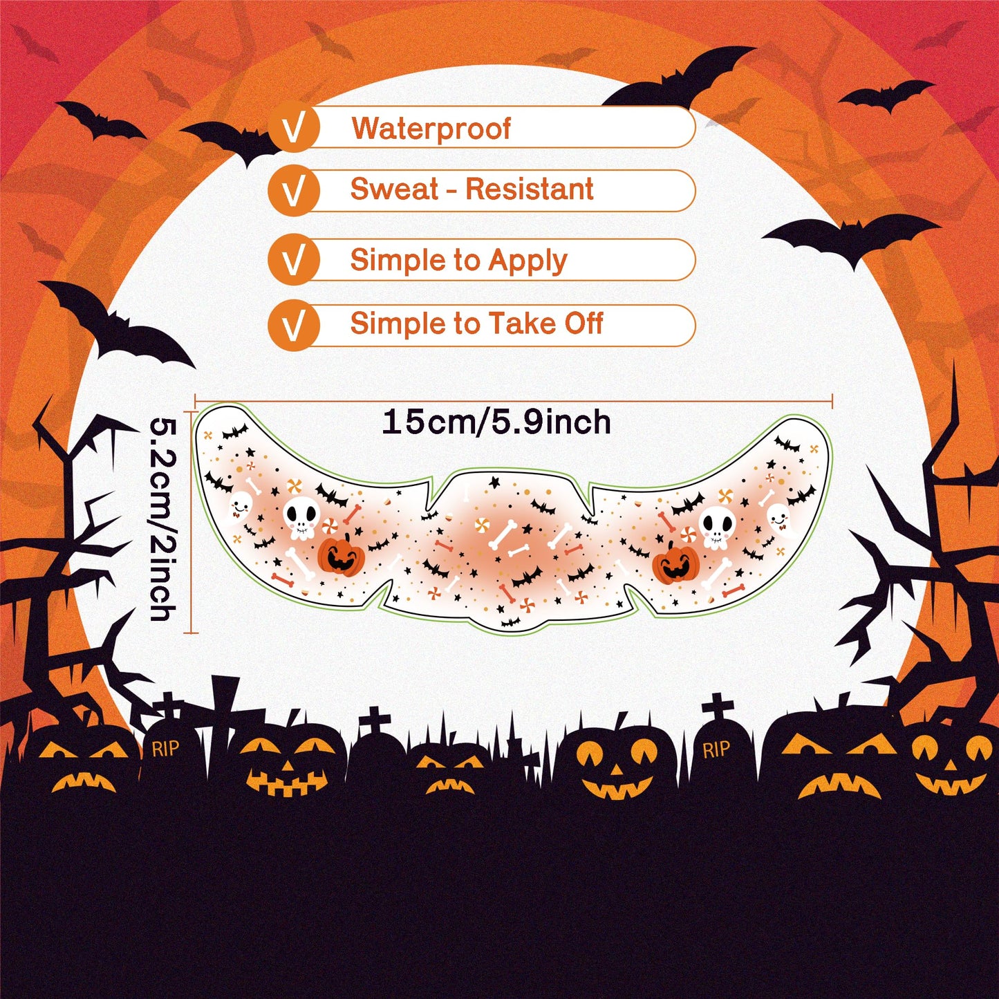 Halloween Costumes Woman 2025-9 Pack Black Bat Freckles Face Tattoos | Halloween Makeup for Adult - Rave Accessories Shirts Pajamas Treats Party Favors Supplies,Halloween Games Toys Gifts Crafts