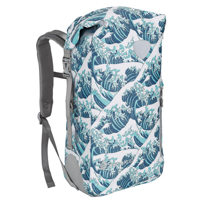 Skog Å Kust BackSak Heavy Duty Waterproof Backpack - Gear Bag for Sports, Travel, & More - 35L Waves