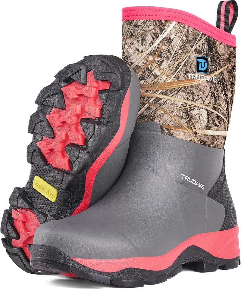Rubber Rain Boots for Women - Neoprene Insulated, Anti-Slip Mid-Calf Waterproof | Sizes 6-11