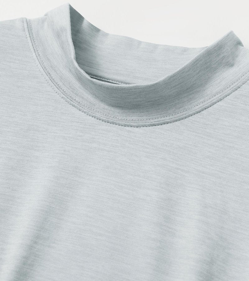 M MAELREG Long Sleeve T Shirts Men Basic Mock Neck Undershirt Shirt Pullover Tops Thermal Turtleneck Sweater Men Light Grey Heather