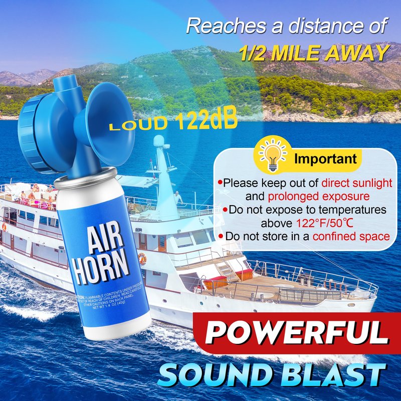 Saillong 6 Pack 1.4oz Marine Boat Air Horn, Loud Air Horns for Safety, Mini Small Blow Fog Bear Horn, Meet Coast Guard, Emergency Use for Marine Boating Sporting Events Outdoor Alarm
