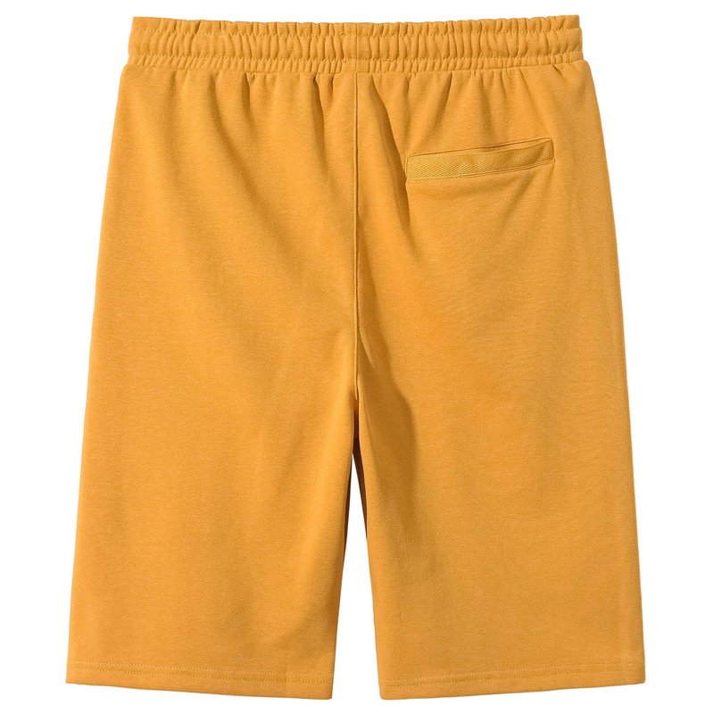 VANCOOG Men's Casual Classic Fit Terry Cloth Elastic Jogger Running Shorts-Yellow-M