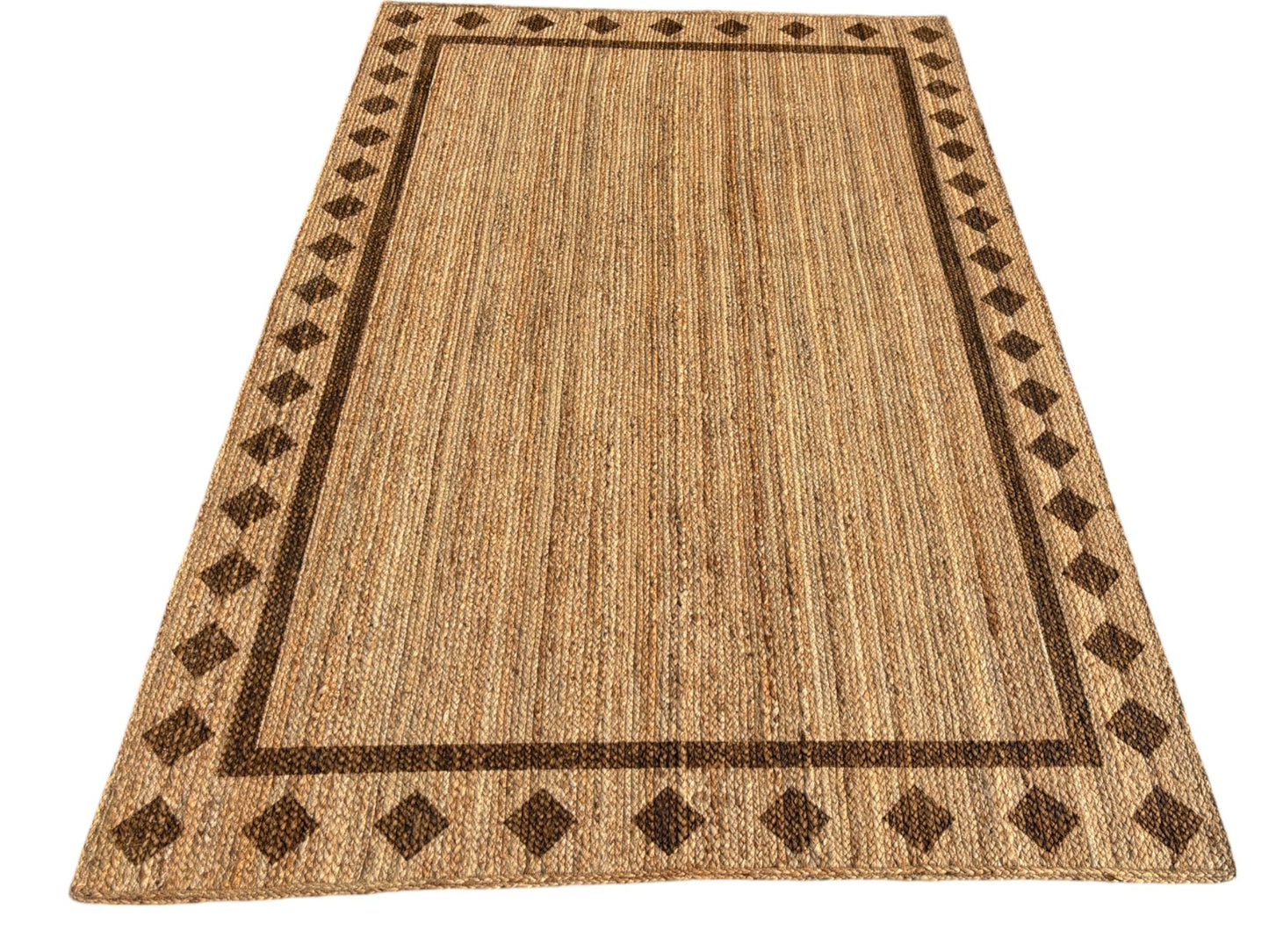 MAARSA WEAVES Hand Crafted Natural Jute Area Rug, 100% Jute, Rectangular, Handmade, Flat Woven, Low Pile