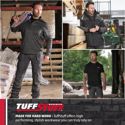 TuffStuff - Pro Work Trousers, 36" Waist, Regular 30" Length - Heavy-Duty Tradesman Trousers with Knee Pad Pockets - Tuck-Away Holster Pockets with YKK Zip & Triple-Stitched Seams - Functional Design