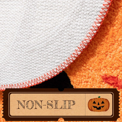 UNIBATH Halloween Pumpkin Bathroom Rugs, Non Slip Washable Absorbent Bath Mat, Autumn Funny Cute Microfiber Bathroom Rug for Shower Tub