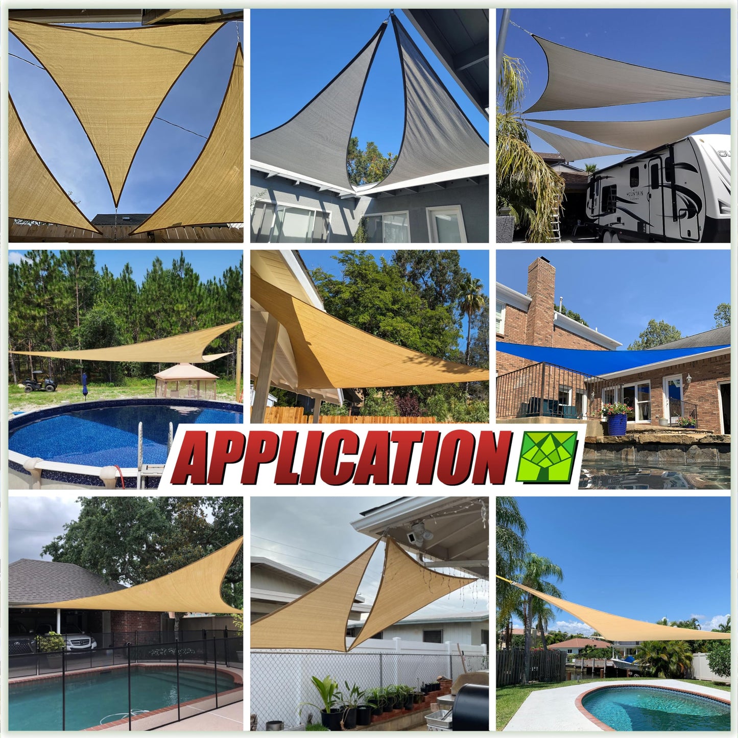 Colourtree 18' x 18' x 25.5' Beige Sun Shade Sail Right Triangle Canopy Fabric Cloth Screen, Water Permeable & UV Resistant, Heavy Duty, Carport Patio, Outdoor (We Customize Size)