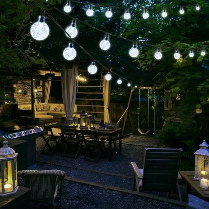 Joomer Solar String Lights Outdoor, 65FT 100LED Solar Globe String Lights 8 Lighting Modes, Waterproof Solar Powered Patio Light for Garden Yard Porch Wedding Party Outdoor Decoration (White)