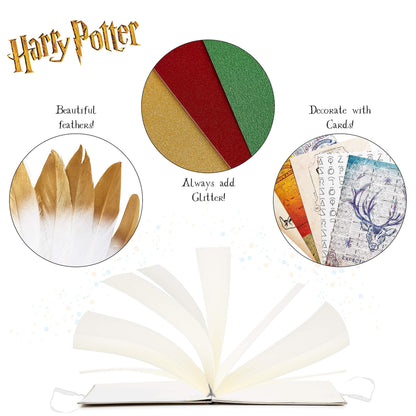 Harry Potter Scrapbook Kit for Kids Art Supplies Stationery Craft Set Scrapbook Accessories Stickers Stamps Notebook (White)