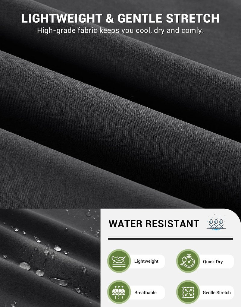 G Gradual Men's Golf Pants with 5 Pockets 30"/32"/34" Lightweight Quick Dry Stretch Work Dress Pants Casual Slacks for Men(Black,W40 L30)